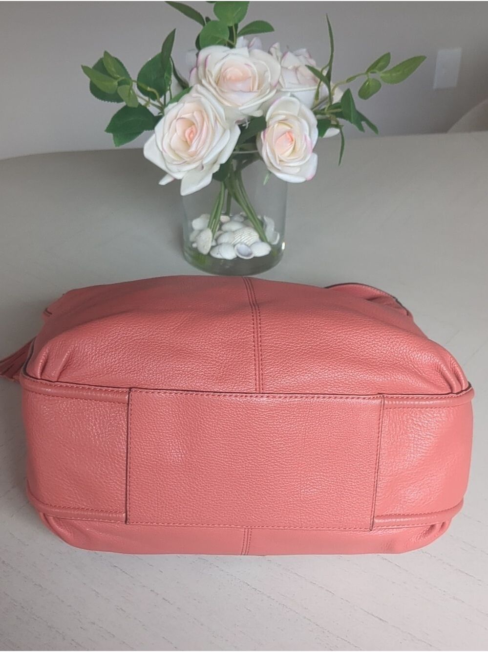 Coach Large coral Avery Leather Hobo Shoulder Bag F23309 Pebbled Leather - Picture 6 of 11